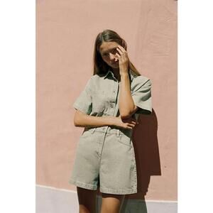 Zara Denim Playsuit - Green